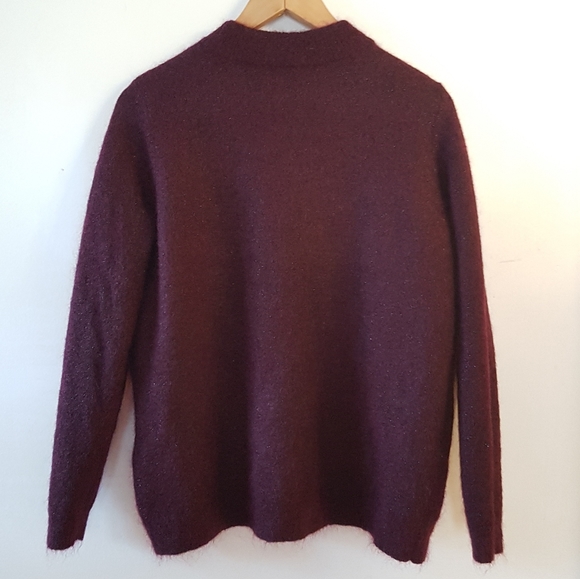 JUST FEMALE Chiba Lurex Knit Sweater in Burgundy - Picture 6 of 10